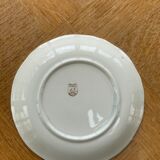 Cake set in yellow earthenware pattern black tulips ceranord Saint-Amand Vintage