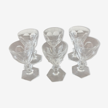 6 verres à vin en cristal de Baccarat Harcourt