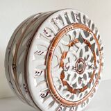 Handcrafted terracotta wall lamp enamelled bordeaux center