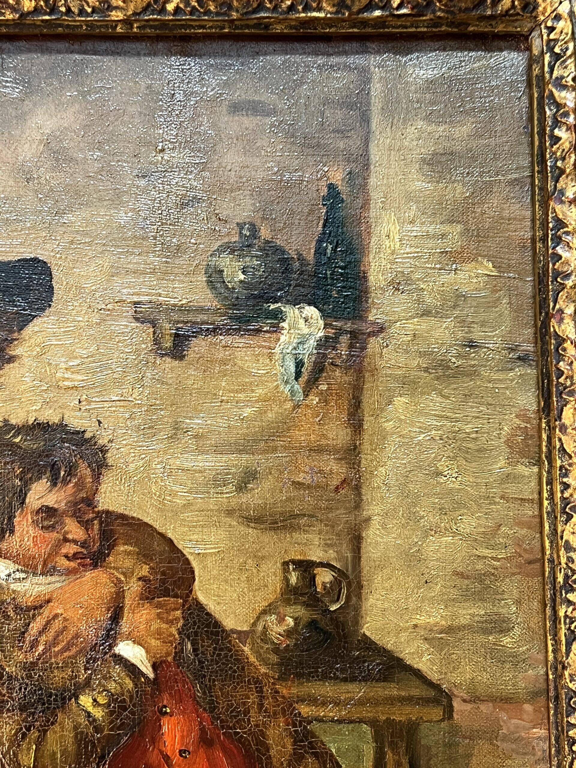 Edouard John E. Ravel is an artist born in Switzerland in 1847 and died in 1920, HST tavern scene