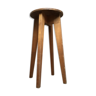 High stool in vintage raw wood