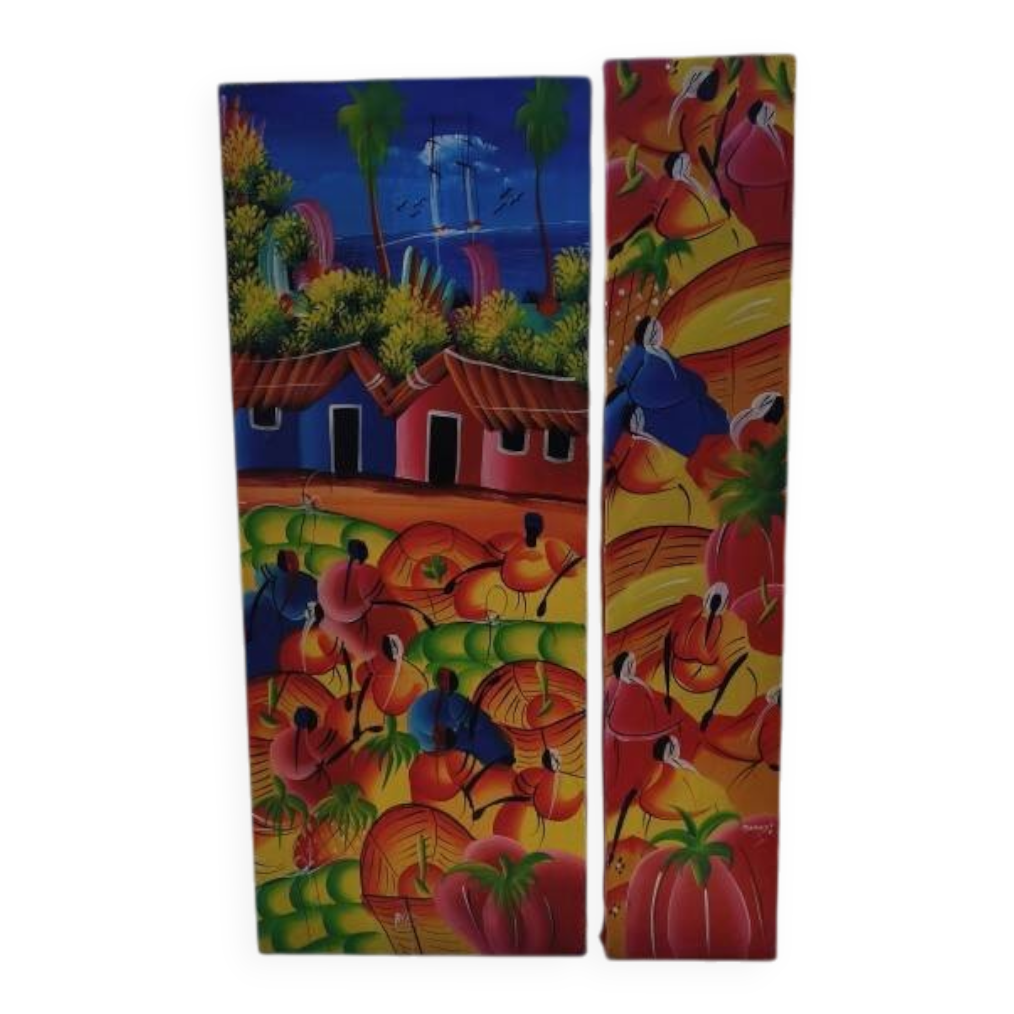2 tableaux à l'huile sur toile haïtienne