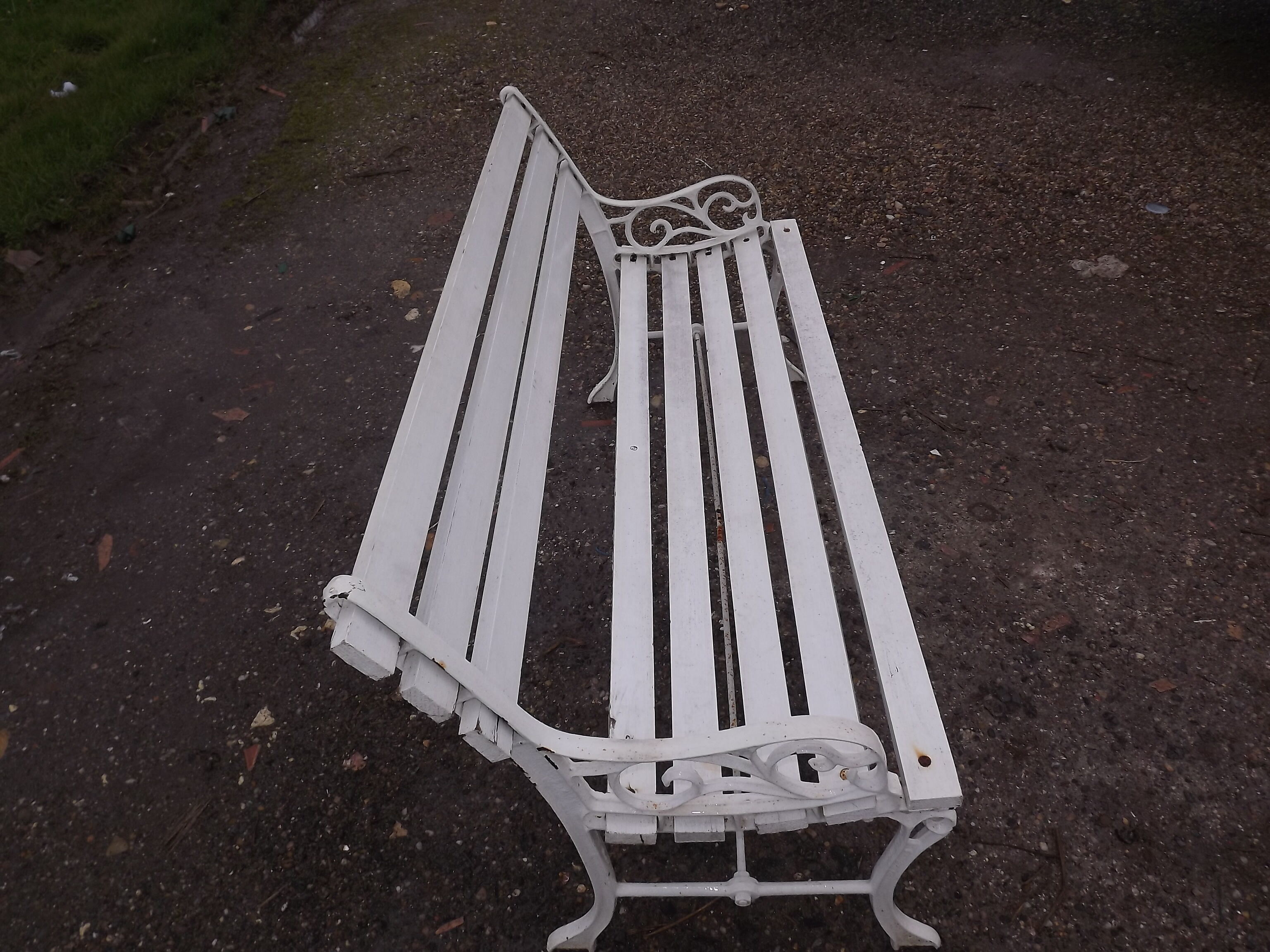 1960s cast iron and wood bench