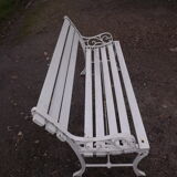 1960s cast iron and wood bench