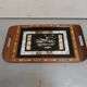 Vintage mahogany tray with inlay