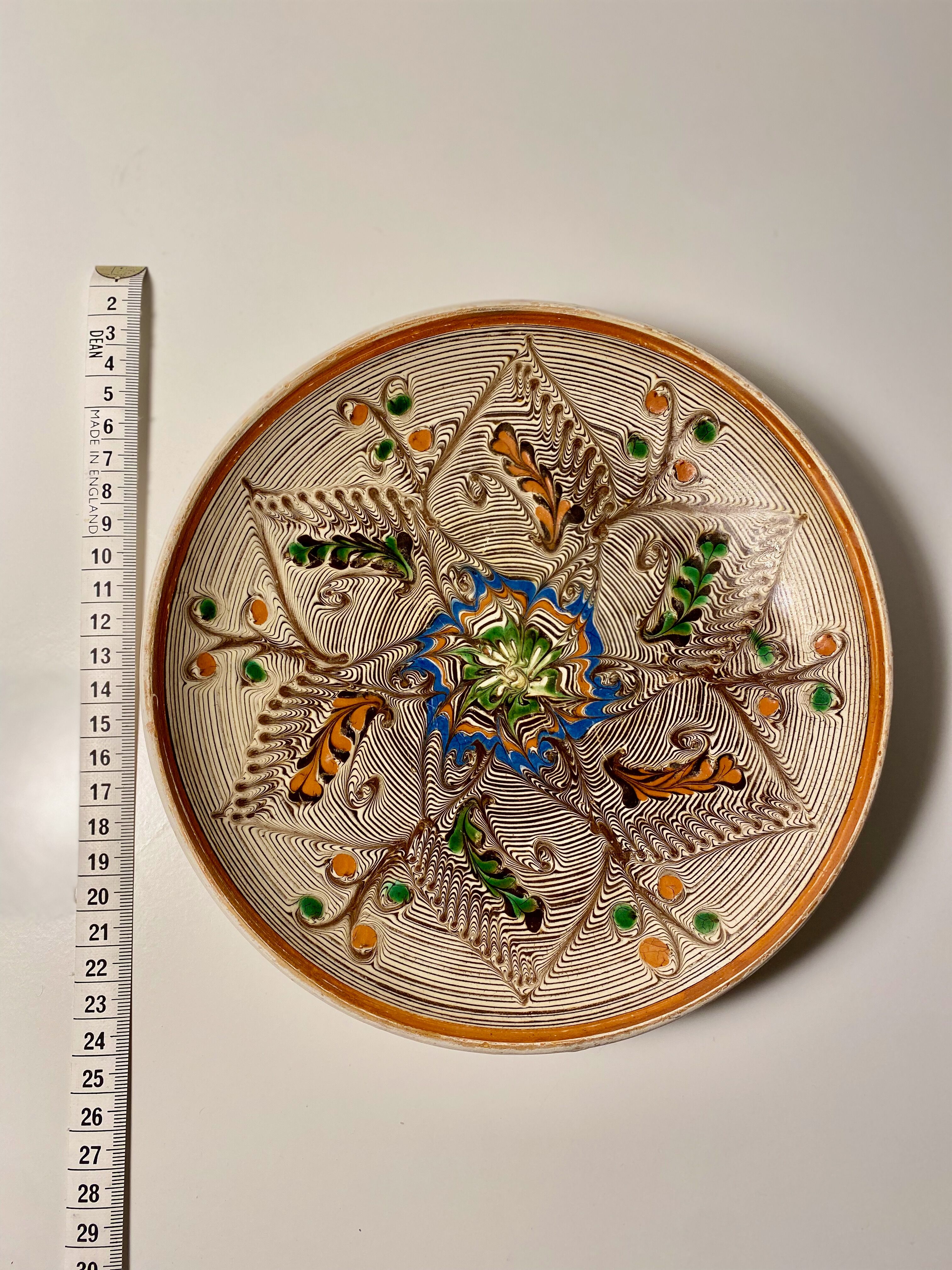 Traditional Romanian Horezu Bascu Mihai ceramic plate
