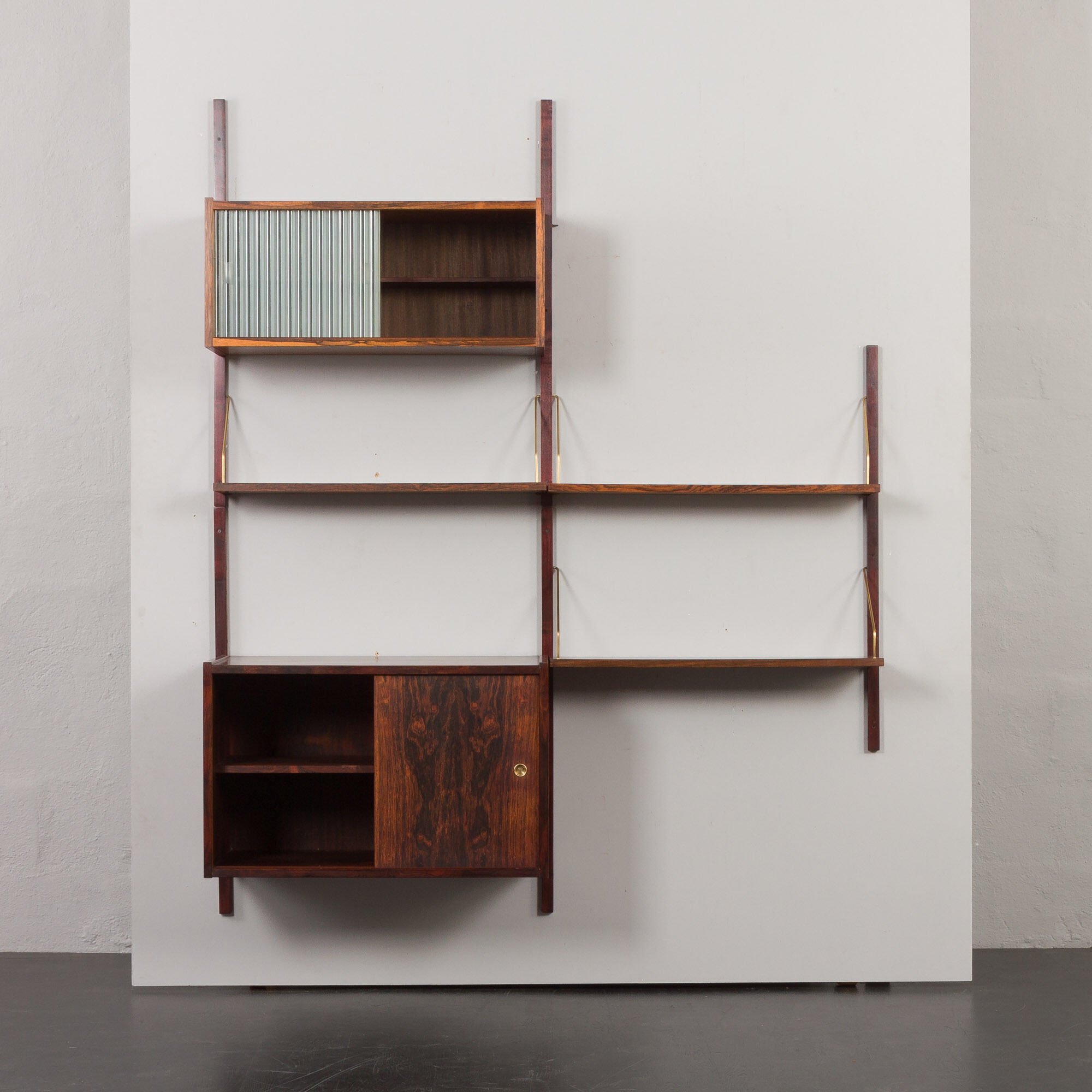 rosewood wall unit by Preben Sorensen for PS System, Randers, 1960s