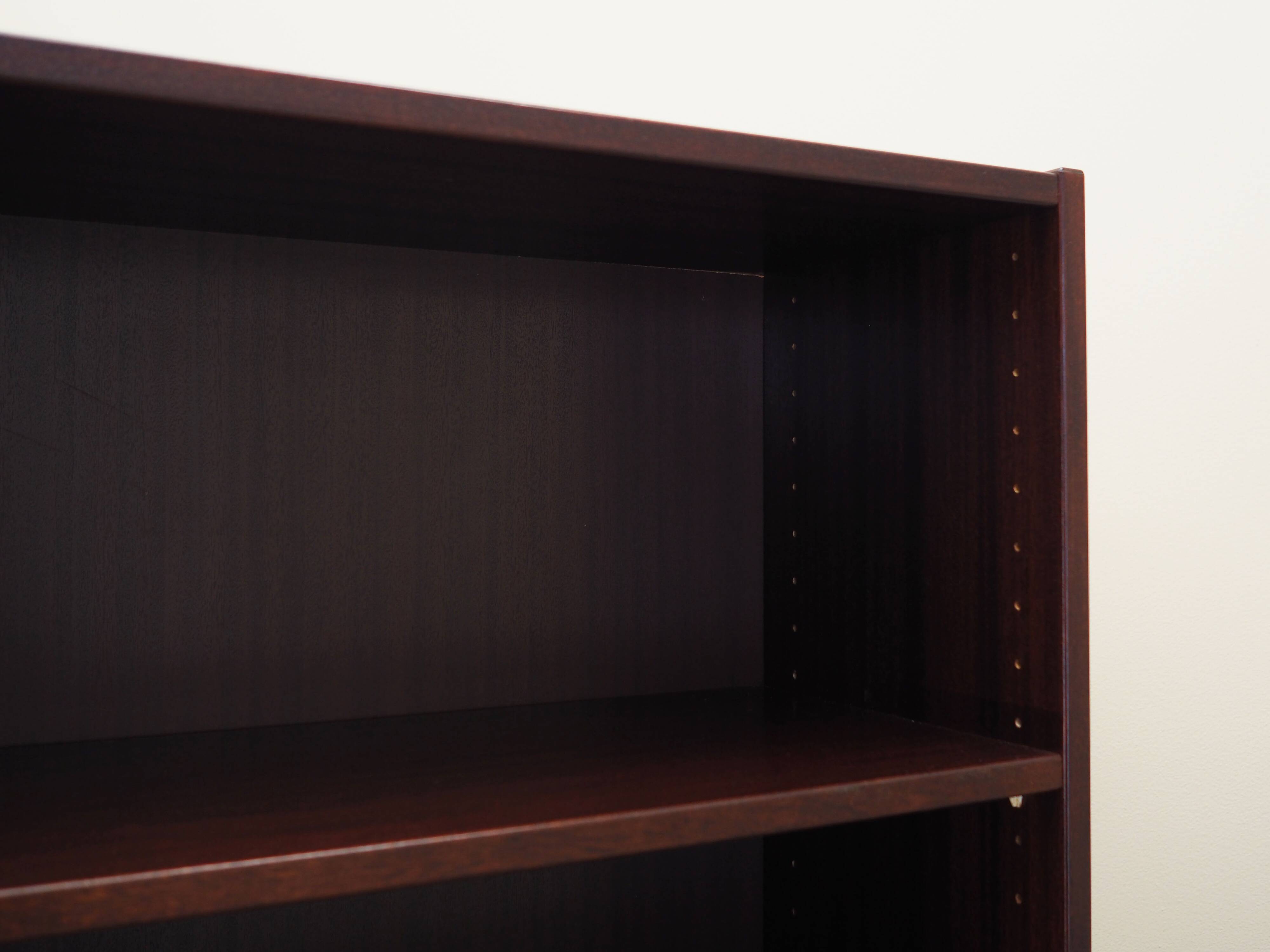 Mahogany bookcase, Danish design, 1970s, production: Denmark