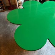 Wood and metal Tomotom table in green by Bernard Holdaway, 1960