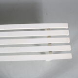 1970s White metal slat bench from the Netherlands