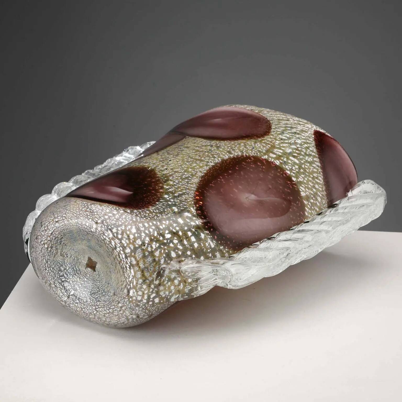 Vintage Murano glass vase, style E. Barovier, Italy, 20th Century