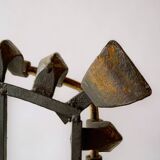 Old cast iron and brass log holder
