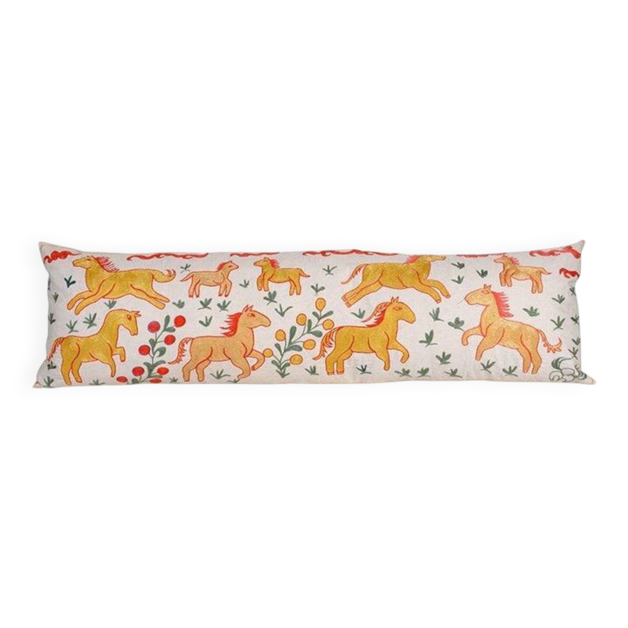 Vintage embroidered cushion cover 46x152 cm