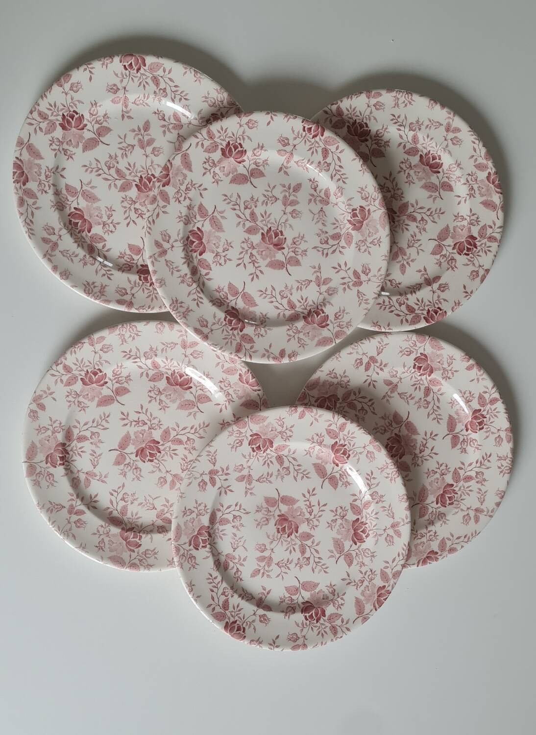 Service of 6 English earthenware plates