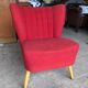 Fauteuil cocktail rouge vintage pieds compas