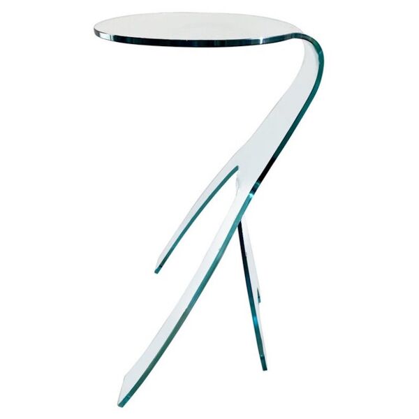 Table d’appoint en verre Fiam Italia 'Grillo' par Vittorio Livi, vers les années 1980