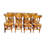 suite of 8 mulched chairs in cherry