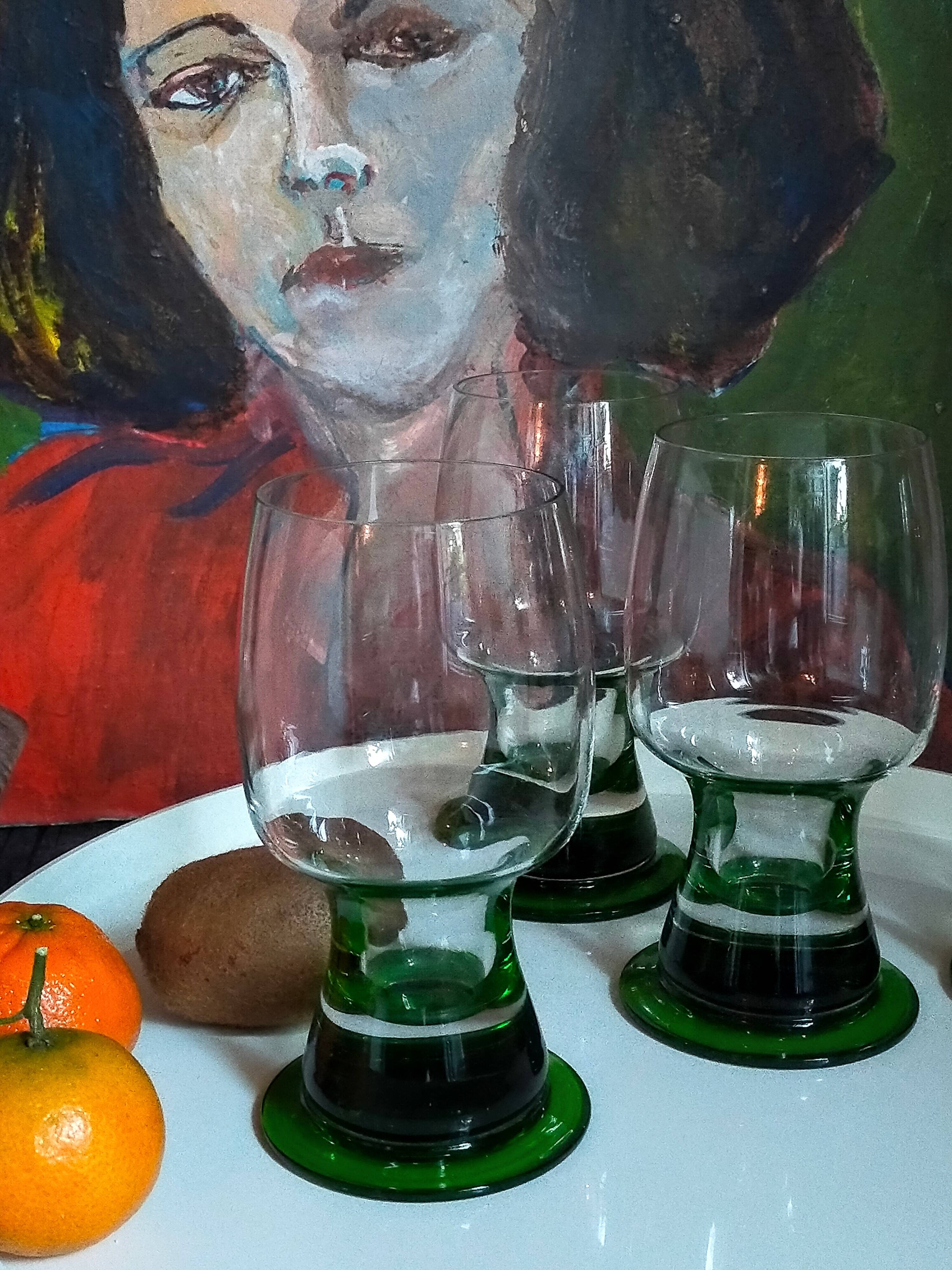 Four vintage XXL crystal glasses