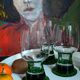 Four vintage XXL crystal glasses