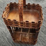 Vintage rattan bottle holder / servant