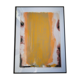 Painting signed modern art and numbered international institute of modern art of thomery