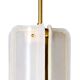 Lampe suspendue italienne en verre de Murano blanc et laiton de style mid-century modern