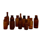 Lot de 16 flacons d'apothicaire 1930
