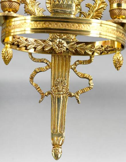 Pair of Gilded Bronze Wall Lights, Directoire Style, Two Lights