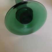 XXL tulip candle holder in blown green glass from the 1960s