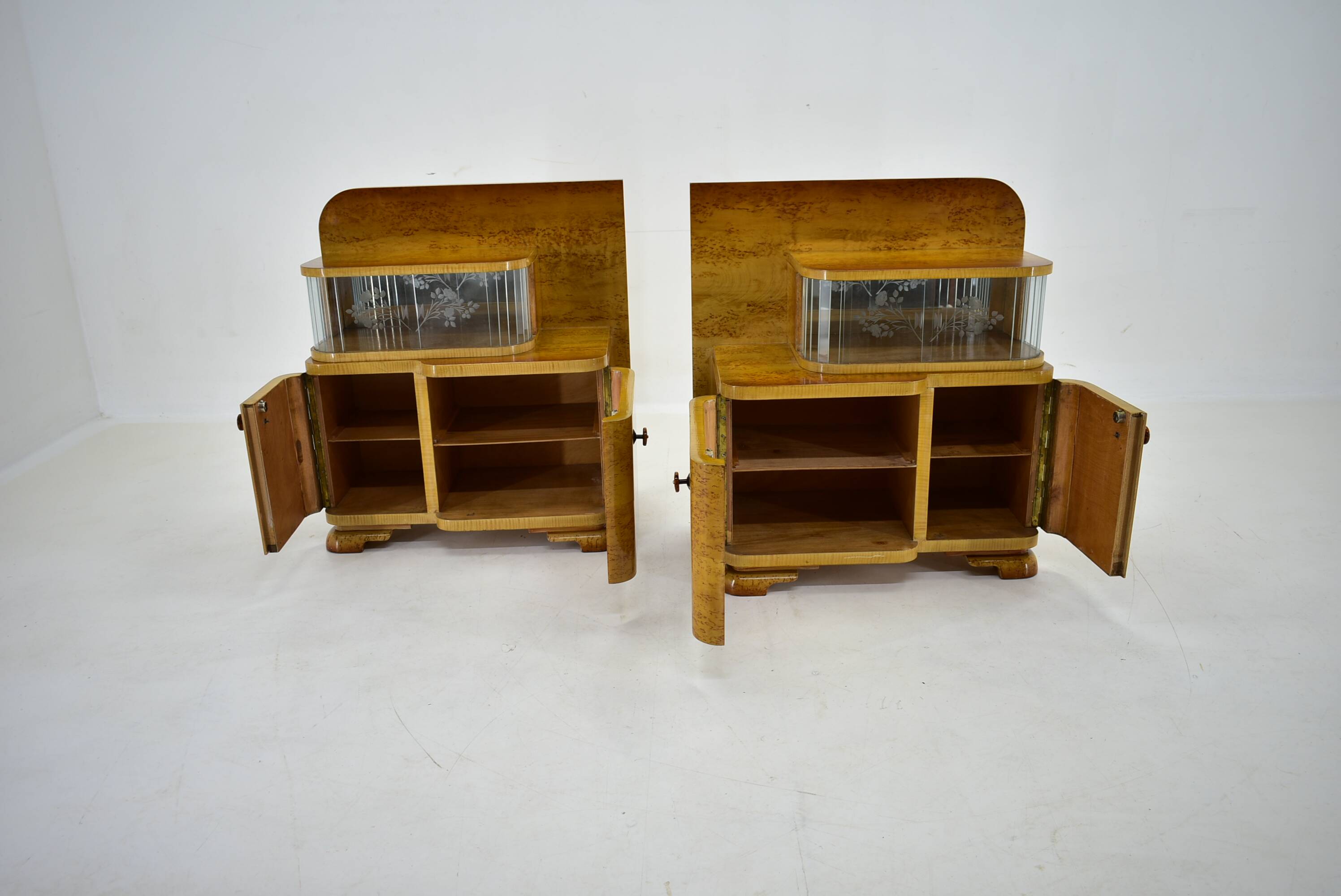 1939s set of Art Deco bedside tables, Czechoslovakia