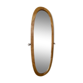 Wooden oval mirror 118 x 42 cm