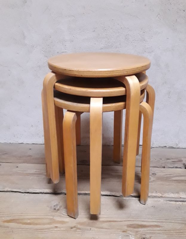 3 Stackable Scandinavian stools