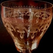 Port glass or crystal aperitif engraved nineteenth
