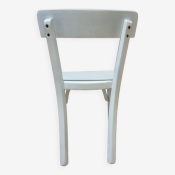 Chaise Baumann pour enfant peinte en blanc