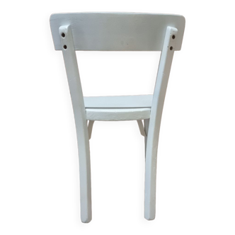 Chaise Baumann pour enfant peinte en blanc