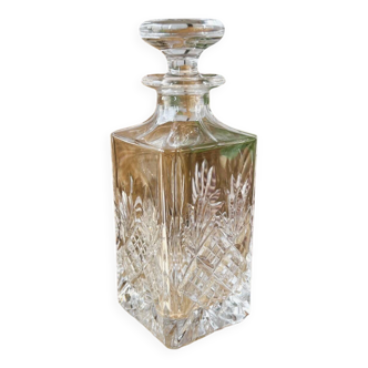 Small chiseled glass carafe