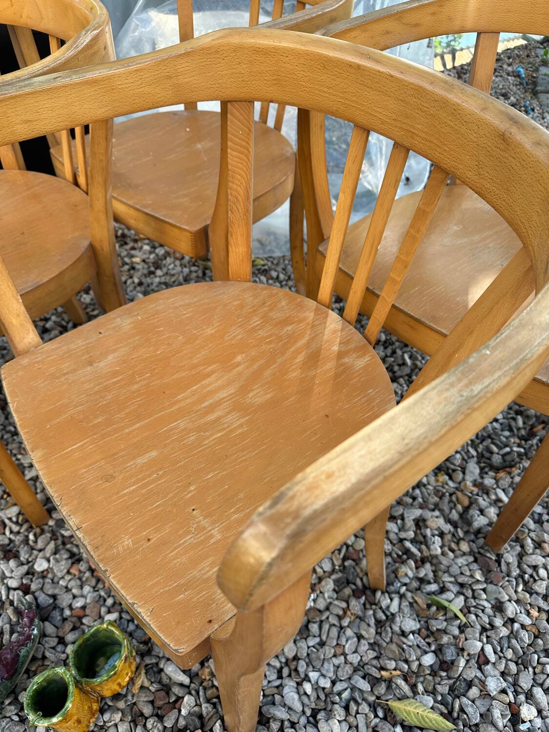4 chaises Bauhaus, Art déco viennoises en hêtre