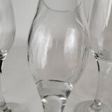Set of 6 glass champagne flutes