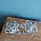 Glass or crystal flower candle holders