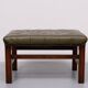 Capped Green Leather Chesterfield Foot stool 1960s England