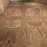 2 chaises traîneau David Rowland, années 60