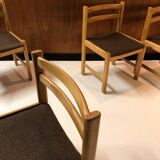 4 vintage solid wood chairs circa 1970