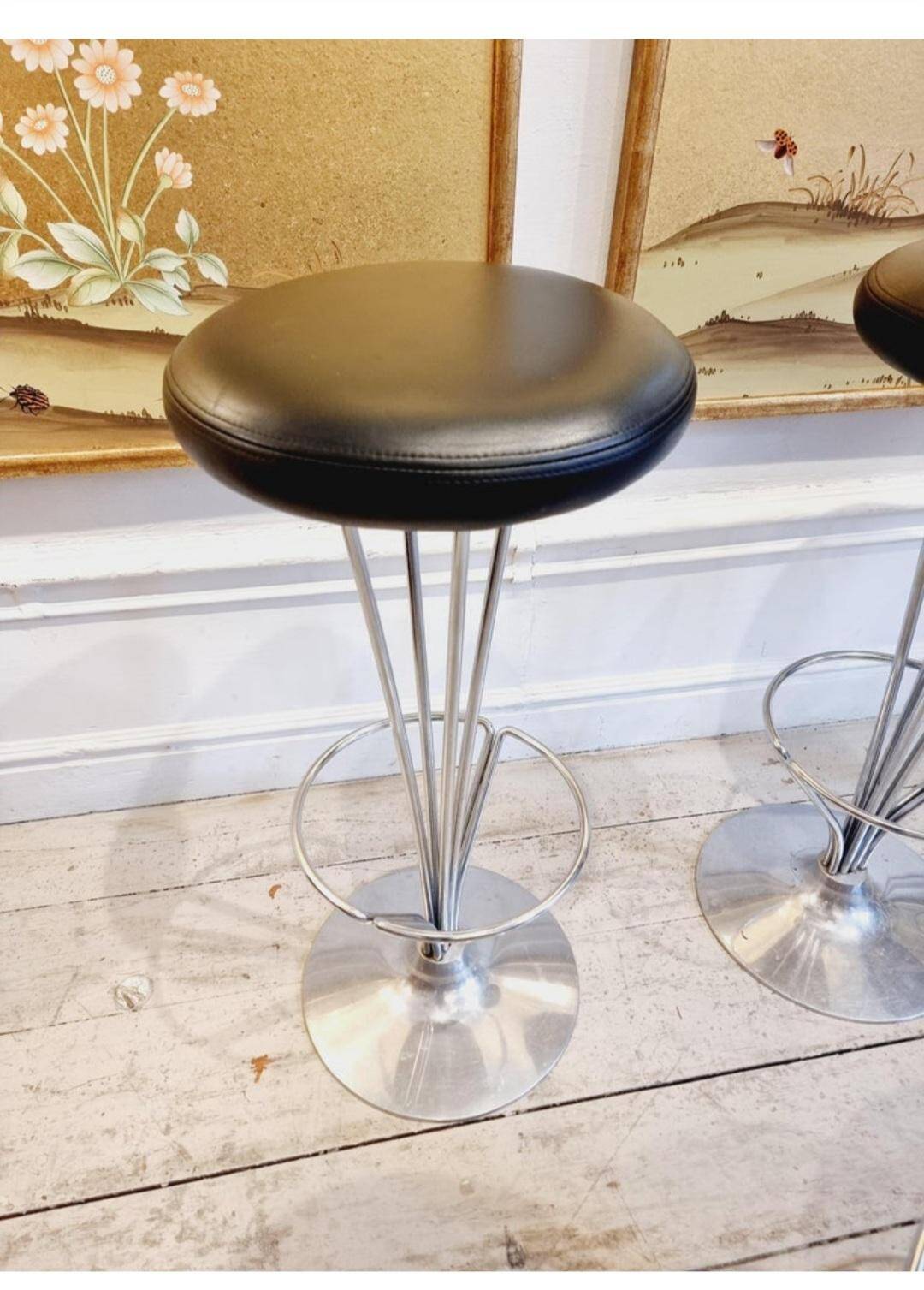 Piet Hein, bar stools, 3 available. Scandinavian / Danish Modern, Fritz Hansen.
