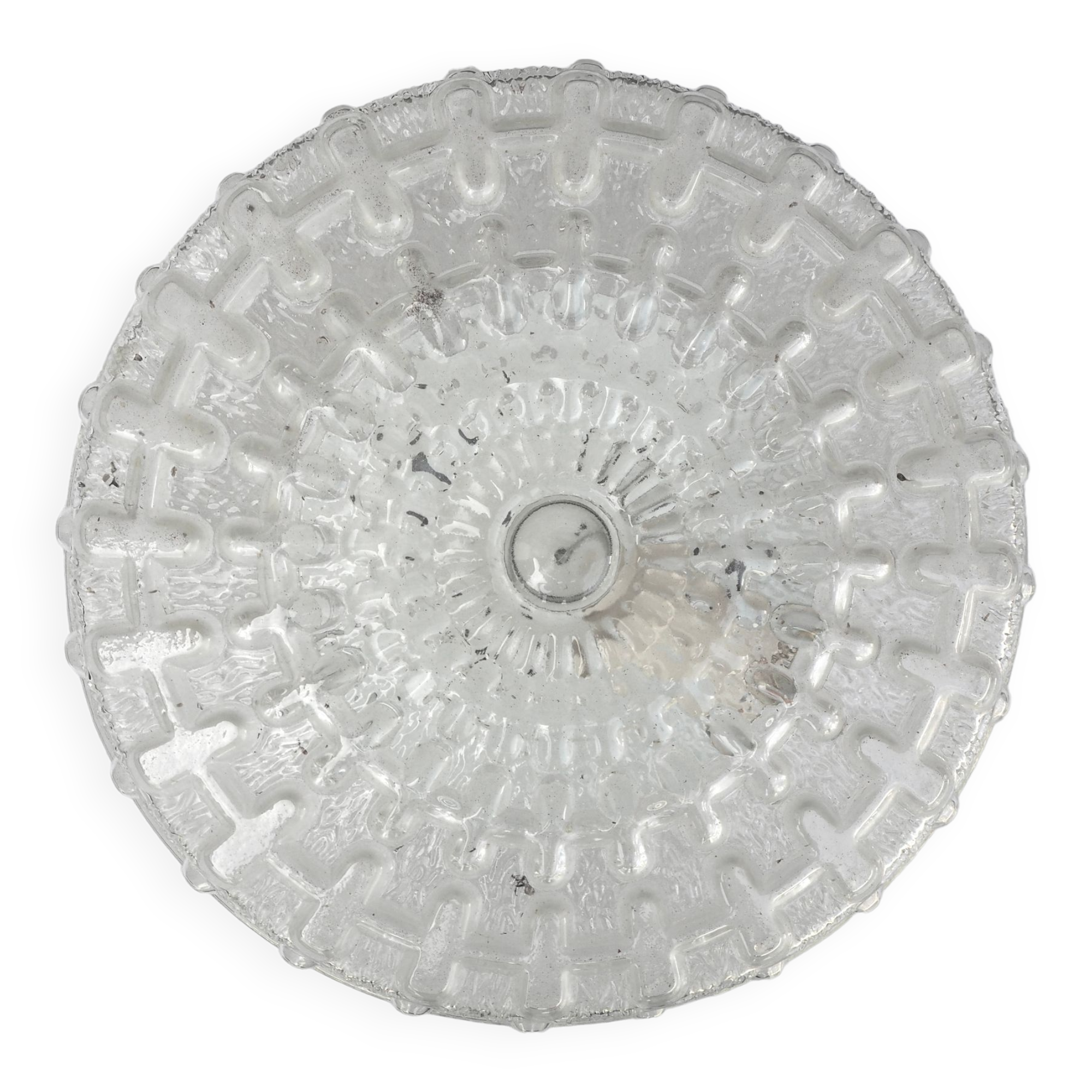 Plafonnier rond en verre ciselé