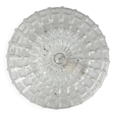 Round ceiling lamp in chiseled glass