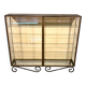 Double vintage metal and glass display cabinet from the 50s/60s – industrial style