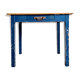 Ancient blue pie wooden workshop table