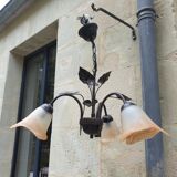 3-spoke glass paste chandelier