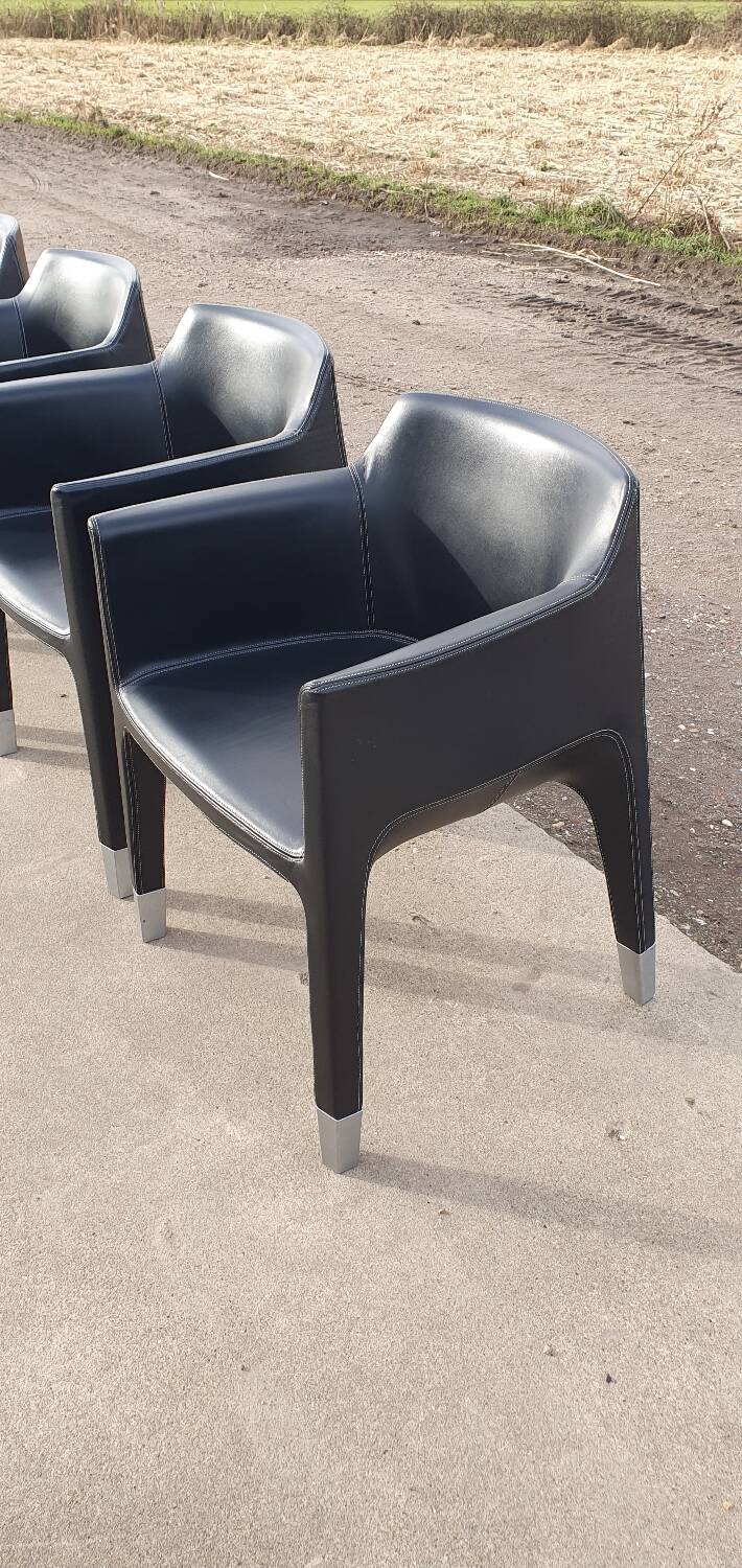 4 black armchairs Plank Claudio Bellini Mon Ami