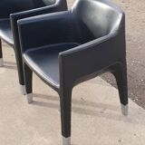 4 black armchairs Plank Claudio Bellini Mon Ami